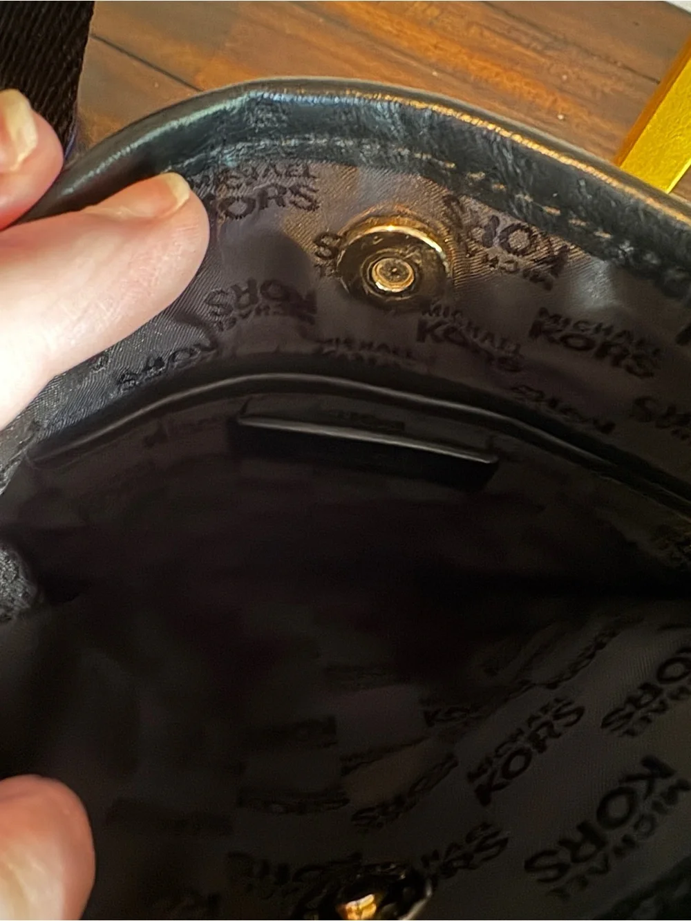 Michael Kors Beige and Black MK Logo Crossbody with Matching Wallet